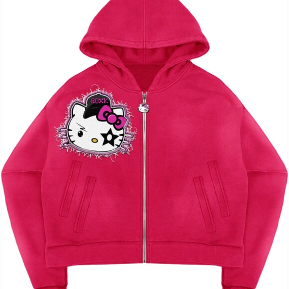 Women's Hello Kitty "Roxk Out" Zip Up Hoodie - 2XL - New - Picture 1 of 10
